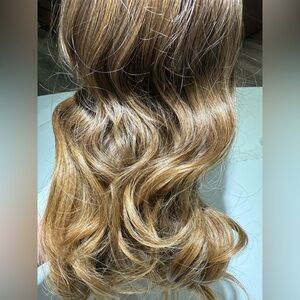 HAIR, 20” Long Layers, Lace at Center Part, Ombre Med Brown to Light brown